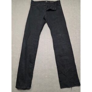 7 For All Mankind Standard Mens Straight Leg Jean Faded Black Button Fly 32x31.5